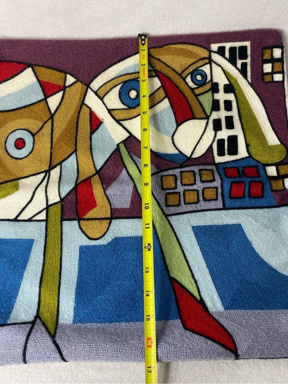 Portrait Picasso Inspired Decorative Cushion Pillow Cover Embroidered - Picture 4 of 6